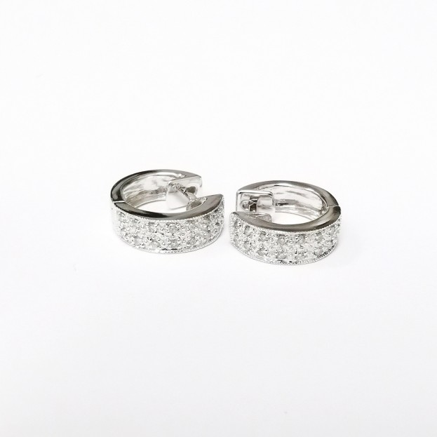 18K WG DIA EARRING