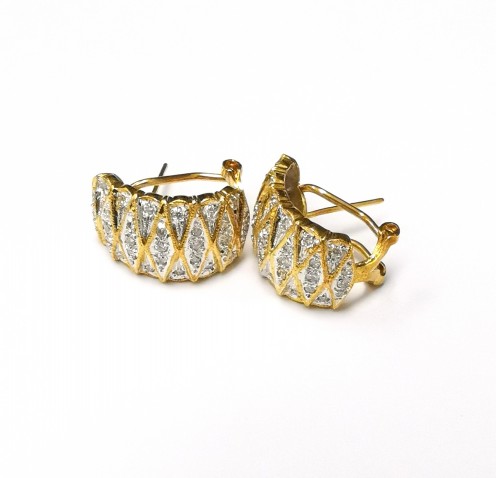 18K WG/YG DIA EARRING