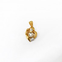20K YG DIAMOND PENDANT EST.RD3-0.14CT