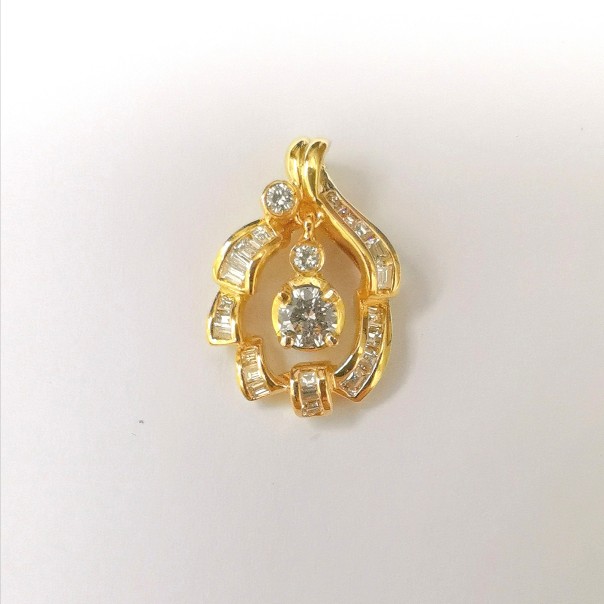 20K YG DIA PENDANT EST.D1-0.25CT