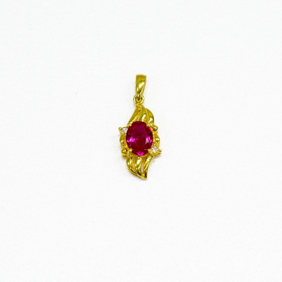 9K YG CRYSTAL PENDANT