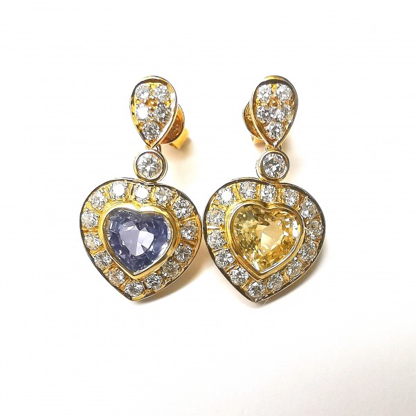 18K YG SAPPHIRE,DIA EARRING EST.D20-0.86CT