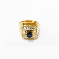 20K YG LOLITE & DIAMOND RING