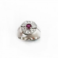 20K WG SPINEL & DIAMOND RING EST.D11-0.15CT
