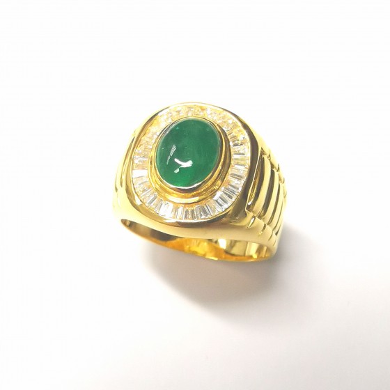 20K YG DIA & GEMS RING